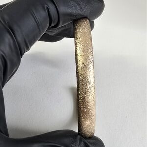 Sterling Silver 925 Gold Textured Bangle Bracelet